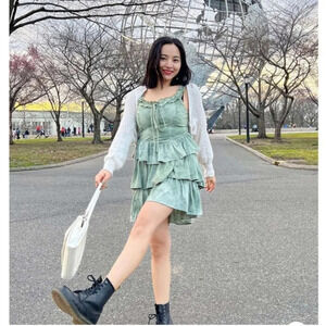 NWT Cider Vineyard Strolls‎ Green Corset Mini Dress XL